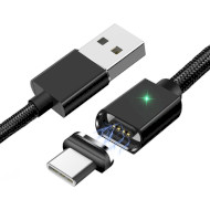Кабель ESSAGER Magic Power Magnetic USB-A to Type-C 1м Black (EXCCXT-ML01)