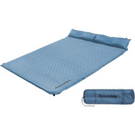 Самонадувной 2-местный коврик с подушкой NATUREHIKE Double Outdoor Self-Inflating Sleeping Mat Blue (CNH22DZ013-D-BL)