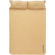Самонадувний 2-місний килимок з подушкою NATUREHIKE Double Outdoor Self-Inflating Sleeping Mat Yellow (CNH22DZ013-D-YL)