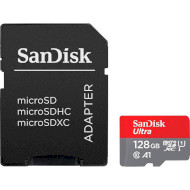 Карта пам'яті SANDISK microSDXC Ultra 128GB UHS-I A1 Class 10 + SD-adapter (SDSQUAB-128G-GN6MA)