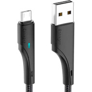 Кабель ESSAGER Rousseau Fast Charging Cable 2.4A USB-A to Micro-USB 2м Black (EXCM-LSA01)