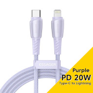 Кабель ESSAGER Rainbow Fast Charging Cable 3A Type-C to Lightning 1м Purple (EXCTL-CH05)