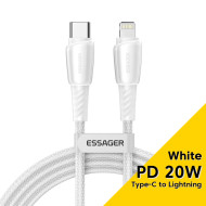 Кабель ESSAGER Rainbow Fast Charging Cable 3A Type-C to Lightning 3м White (EXCTL-CHC02)