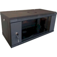 Настінна шафа 19" HYPERNET WMNC-4U-Flat-Black (4U, 600x450мм, RAL9004)