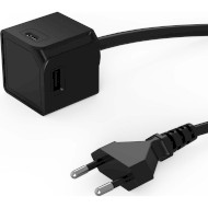 Зарядное устройство ALLOCACOC USBcube Original 2xUSB-A, 2xUSB-C, 15W, cable 1.5m Black
