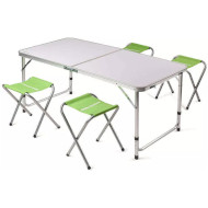 Кемпінговий стіл зі стільцями КЕМПІНГ XN-12064 + 4 стільця 120x60см