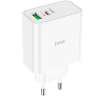 Зарядное устройство HOCO C113A Awesome 1xUSB-A, 1xUSB-C, PD65W, QC3.0 White (6931474790910)