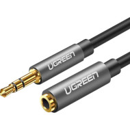 Кабель UGREEN AV118 3.5mm Male to 3.5mm Female Extension Cable mini-jack 3.5 мм 2м Gray (10594)