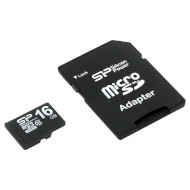 Карта памяти SILICON POWER microSDHC 16GB Class 10 + SD-adapter (SP016GBSTH010V10SP)