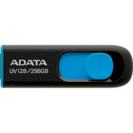 Флешка ADATA UV128 256GB Black/Blue (AUV128-256G-RBE)