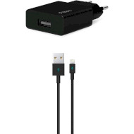 Зарядний пристрій TTEC SmartCharger USB Black w/Lightning cable (2SCS20LS)