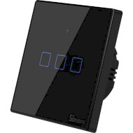 Розумний бездротовий вимикач SONOFF Smart Wall Touch Switch Black 3-Button w/neutral (T3EU3C-TX)