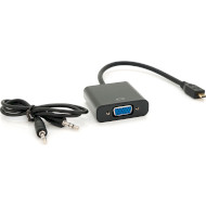 Конвертер видеосигнала VOLTRONIC Micro-HDMI - VGA/Audio Black (YT-C-MHDMI(M)/VGA(F)+AUX)