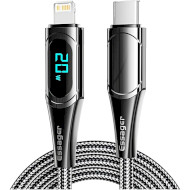 Кабель ESSAGER LED Digital Display Fast Charging Data Cable PD20 W Type-C to Lightning 2м Black (EXCTL-YDA01)