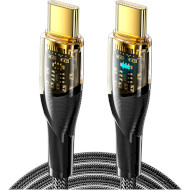 Кабель ESSAGER Interstellar Transparent Design Charging Cable Type-C to Type-C 60W 1м Black (EXCTT-XJ01-P)