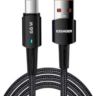 Кабель ESSAGER Sunset 66W Fast Charging Data Cable 6A USB-A to Type-C 1м Black (EXCT-CG01)