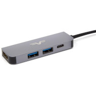 Порт-реплікатор FRIME 4-in-1 USB-C to HDMI, 2xUSB3.0, PD Space Gray (FH-4IN1.201HP)