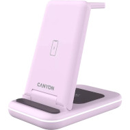 Бездротовий зарядний пристрій CANYON WS-304 Wireless Charging Station Iced Pink (CNS-WCS304IP)