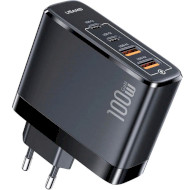 Зарядное устройство USAMS US-CC145 T44 100W 4 Ports GaN Fast Charger Black (CC145TC01)