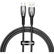 Кабель BASEUS Glimmer Series Fast Charging Data Cable USB to Type-C 100W 1м Black (CADH000401)