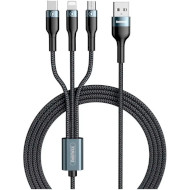 Кабель REMAX Speed 3-in-1 USB-A to Lightning/Micro-USB/Type-C 1.2м Black (RC-186TH)