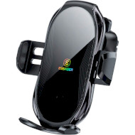 Автодержатель для смартфона с беспроводной зарядкой ESSAGER Premium Electric Phone Wireless Charger Bracket Black