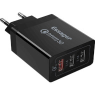 Зарядное устройство ESSAGER Fangbo 30W 3xUSB-A, QC3.0 Charging Head Black (ECTQC3-FBB01)