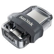 Флэшка SANDISK Ultra Dual m3.0 16GB USB+Micro-B3.0 Black/Silver (SDDD3-016G-G46)