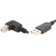Кабель USB AM/BM 90° Left 1м Black (S0671)