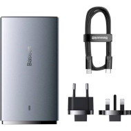 Зарядное устройство BASEUS GaN5 Pro Ultra-Slim Fast Charger C+U 65W Overseas Edition Gray w/Type-C to Type-C cable (CCGP150113)