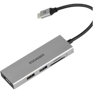 Порт-репликатор ESSAGER 5-in-1 USB-C to 1xHDMI, 1xUSB-A3.0, 1xUSB-2.0, SD/TF (EHBC05-FH0G-P)