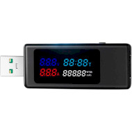 USB тестер KEWEISI KWS-V30 напруги (4-30V) і сили струму (0-6.5A) і заряду батареї (0-99999 mAh)