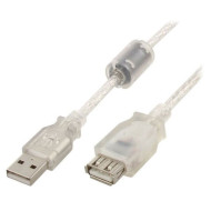 Кабель-удлинитель CABLEXPERT USB2.0 AM/AF 3м Transparent (CCF-USB2-AMAF-TR-10)