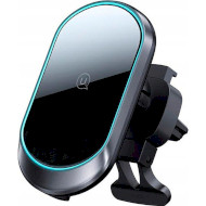 Автодержатель для смартфона с беспроводной зарядкой USAMS US-CD182 15W Magnetic Car Wireless Charging Phone Holder Black (CD182ZJ01)