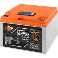 Акумуляторна батарея LOGICPOWER LiFePO4 12.8V - 32Ah LCD для ДБЖ (12.8В, 32Агод, BMS 30A/15A) (LP23828)