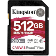 Карта пам'яті KINGSTON SDXC Canvas React Plus 512GB UHS-II U3 V60 Class 10 (SDR2V6/512GB)