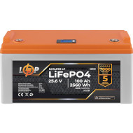 Акумуляторна батарея LOGICPOWER LiFePO4 25.6V - 100Ah LCD (25.6В, 100Агод, BMS 150A/75A) (LP23983)