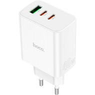 Зарядное устройство HOCO C126A Pure power 1xUSB-A, 2xUSB-C, PD40W, QC3.0 White (6931474798725)