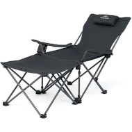Крісло кемпінгове NATUREHIKE Outdoor Folding Chair with Detachable Footrest Black (CNK2300JJ012-BK)