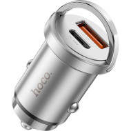 Автомобильное зарядное устройство HOCO NZ10 Handy 1xUSB-C, 1xUSB-A, PD45W, QC3.0 Silver (6942007601825)