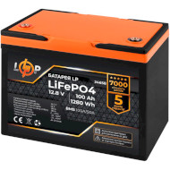 Акумуляторна батарея LOGICPOWER LiFePO4 12.8V - 100Ah LCD для ДБЖ (12.8В, 100Агод, 4S1P/BMS 100A/50A) (LP24658)