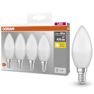 Лампочка LED OSRAM LED Base B40 E14 4.9W 2700K 220V (4 шт. в комплекті) (4058075819474)