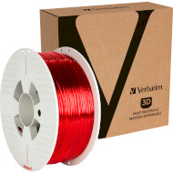 Пластик (філамент) для 3D принтера VERBATIM PETG 1.75mm, 1кг, Transparent Red (55054)