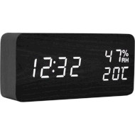 Годинник настільний VST 862S Wooden Black (White LED)