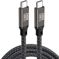 Кабель USB Type-C M/M 240W 5A 3м Black/Silver (S1027)