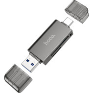 Кардридер HOCO HB39 2-in-1 USB-A/USB-C/microSD Gray