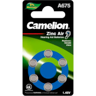 Батарейка для слуховых аппаратов CAMELION Zinc-Air 675 6шт/уп (15056675)