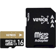 Карта памяти VERICO microSDHC 16GB UHS-I Class 10 + SD-adapter (1MCOV-MAH9G3-NN)
