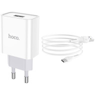 Зарядний пристрій HOCO C81A Asombroso 1xUSB-A White w/Type-C cable (6931474727961)