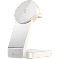 Бездротовий зарядний пристрій HOCO CQ3 Noble Folding 3-in-1 Magnetic Wireless Fast Charger Milky White